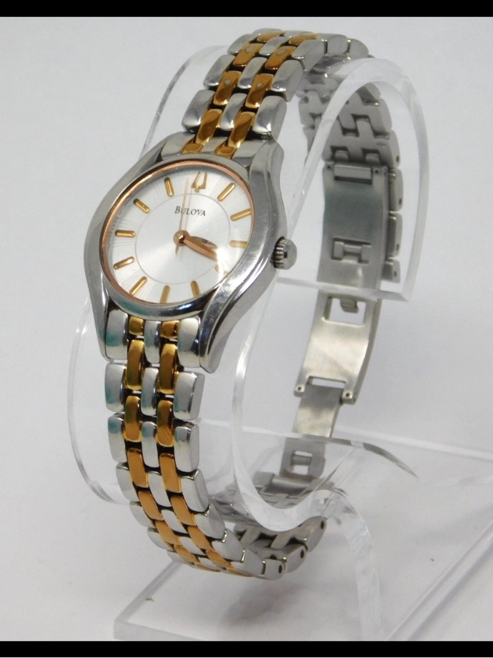 Bulova Women's Watch 98L143 Two Tone Rose Gold Dressy Ladies